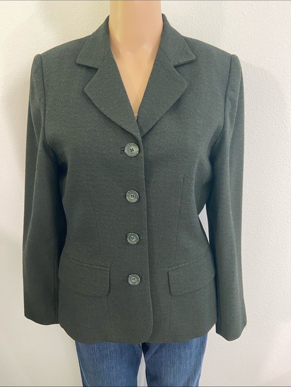 Vintage Amanda Smith Wool Women's Tailored Four-Button Blazer sz 4 like new